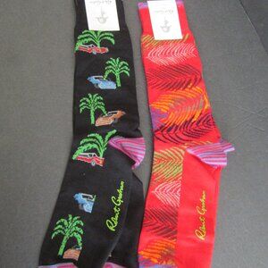 Two Pairs of Robert Graham Men Dress Socks Soft Peruvian Pima Cotton Regular NWT